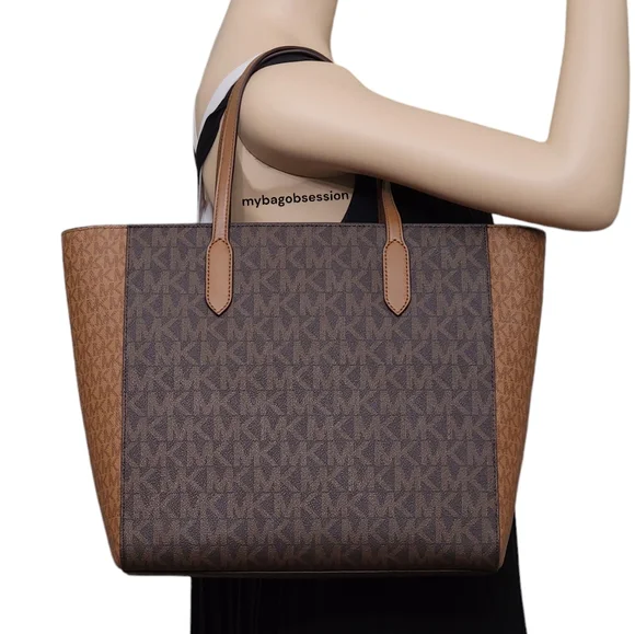 Michael Kors Sinclair Logo Large Brown Tote - Picture 3 of 8